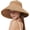 Khaki, variant on Women Straw Sun Visor Wide Brim Straw Sun Hat Floppy Foldable Ponytail Beach Hat Roll Up Empty Top Cap