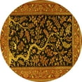 thumbnail image 1 of Ahgly Company Machine Washable Indoor Round Persian Yellow Traditional Area Rugs, 8' Round, 1 of 4