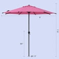 thumbnail image 5 of Abba Patio 9ft Outdoor Patio Umbrella w/ Push Button Tilt and Crank, 8 Ribs, Pink, 5 of 6