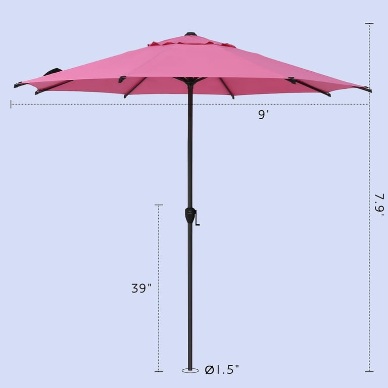 8 pink patio market umbrella with tilt Lyon Market Umbrella with Crank Lift Abba Patio Color/Pattern: Pink Size: 108