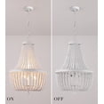 thumbnail image 2 of Q&S Beaded Chandelier Farmhouse White Wood Beaded Boho Light Fixture Vintage Antique 8 Lights for Dining Room Nursery Kitchen Foyer Bedroom Living Room UL Listed, 2 of 8