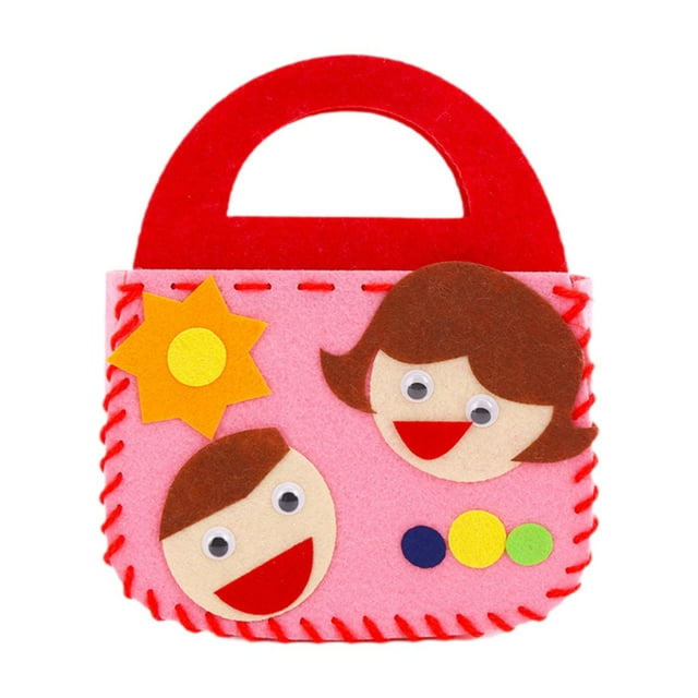segolike DIY Sewing Kit Improve Confidence Cartoon Felt Handbag Material Activity Toy Kids