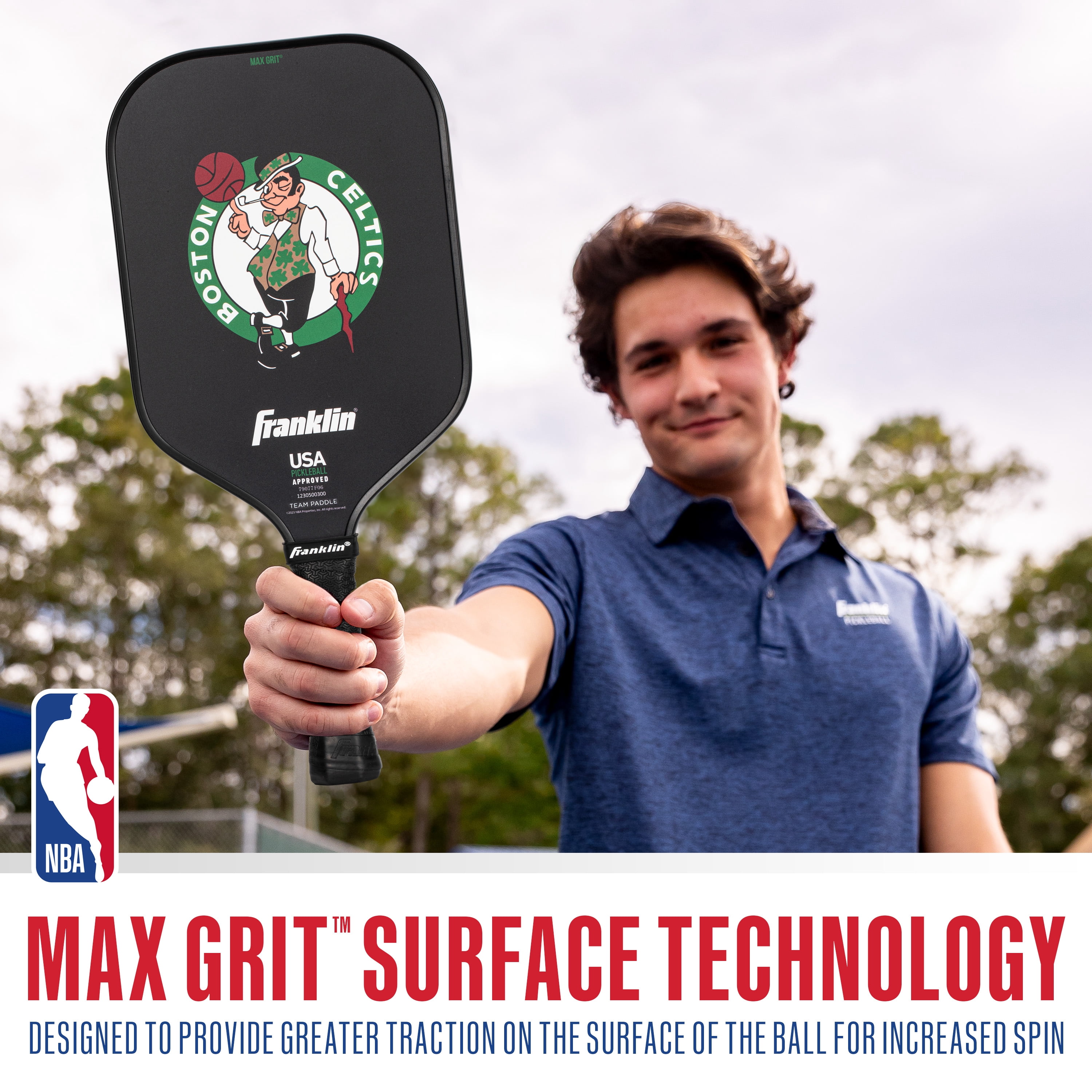 Franklin Sports NBA Boston Celtics Pickleball Paddle - Official NBA Team Pickleball Paddles - USAP (USAPA) Approved Premium Quality Pickleball Paddles - Authentic Team Logos + Colors