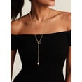 thumbnail image 3 of Silvora 14K Gold Plated Long Necklaces for Women Trendy Drop Heart Pendant Lariat Y-Necklaces Adjustable Long Chain Elegant Jewelry Gifts for Girlfriend Wife Valentine's Day, 3 of 6
