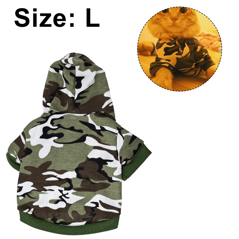 Small Dogs Shirts Boy Camo Dog Clothes Boys Dog Shirt Camo Outfits for Dogs Camouflage Costume Dog Camo Hoodie Yorkie Clothes for Small Dogs L Walmart