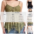 thumbnail image 2 of Iyufng Women's V Neck Front Drawstring Tie Sheer Lace Tank Tops Irregular Hanky Hem Solid Elegant Daily Camisole, 2 of 5