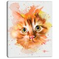 thumbnail image 2 of Joli Chat Aquarelle Rouge - Impression d'Art sur Toile d'Animal, 2 of 3