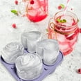 thumbnail image 3 of KAKOWELY Bandeja de hielo de silicona Molde grande para cubitos de hielo Bandeja para cubitos de hielo para congelador Bandeja para hielo con forma de corazón de rosa, 3 of 5