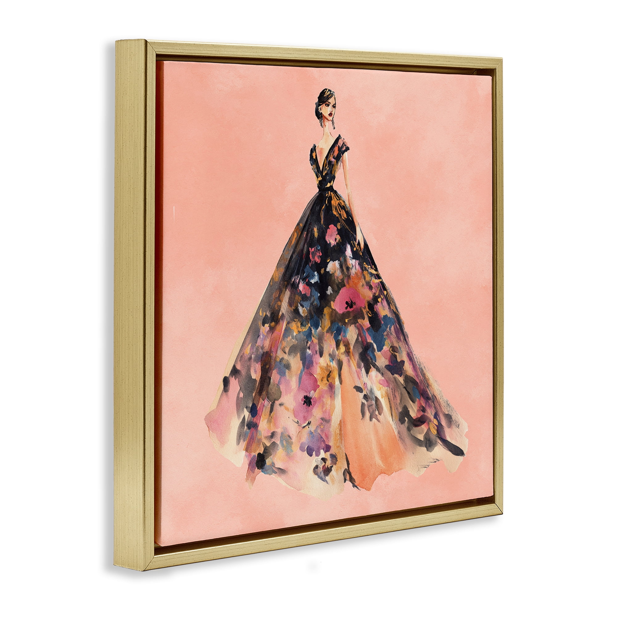 Stupell Industries Rose Gold Night Gold Framed Floater Canvas Wall Art, design by Svetlana Aleynikova