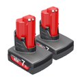 thumbnail image 1 of Batería JUNWOOD 12 V 7.0 Ah de repuesto para Milwaukee M12, paquete de 2, 1 of 7