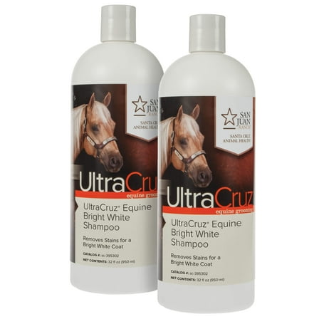 UltraCruz Equine Bright White Horse Shampoo Bundle, 2 x 32 oz Each