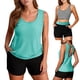 thumbnail image 2 of Plus Tamaño Traje de Baño Tops para las Mujeres 3 Piezas Tankini Conjunto con Pantalones Cortos de Baño Y Sujetador Superior Modesto Traje de Baño, 3 Piezas Traje de Baño Conjuntos para las Mujeres, 2 of 9