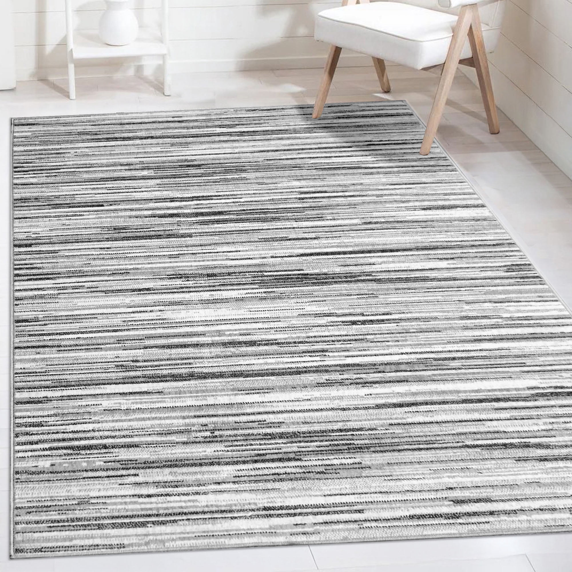 Mainstays Great North Grey Indoor Area Rug, 5'x7'