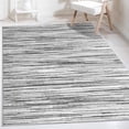 thumbnail image 2 of Mainstays Modern Abstract Low Pile Area Rug, White and Silver, 5 ft x 7 ft, for Bedroom, Living Room, Dining Area., 2 of 5
