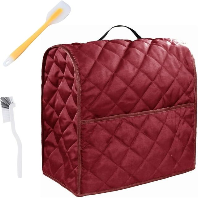 Housse Antipoussière pour Batteur sur Socle KitchenAid, Housse pour Batteurs sur Socle kitchen aid avec Poches, Housse Matelassée pour Batteur sur Socle avec Poches, Dessus avec Poignée (Rouge)