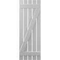 thumbnail image 5 of Ekena Millwork 19 1/2"W x 68"H Americraft Five Board (2 Batten) Exterior Real Wood Spaced Board-n-Batten Shutters w/ Z-Bar (Per Pair), Primed, 5 of 10
