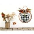 thumbnail image 3 of Farm Fresh Pumpkins Sign Front for Door Decoration, 12 in Round Wood Wreaths Wall Hanging Outdoor, Farmhouse, Porch, for Spring Summer Fall All Seasons Holiday Christmas, 3 of 5