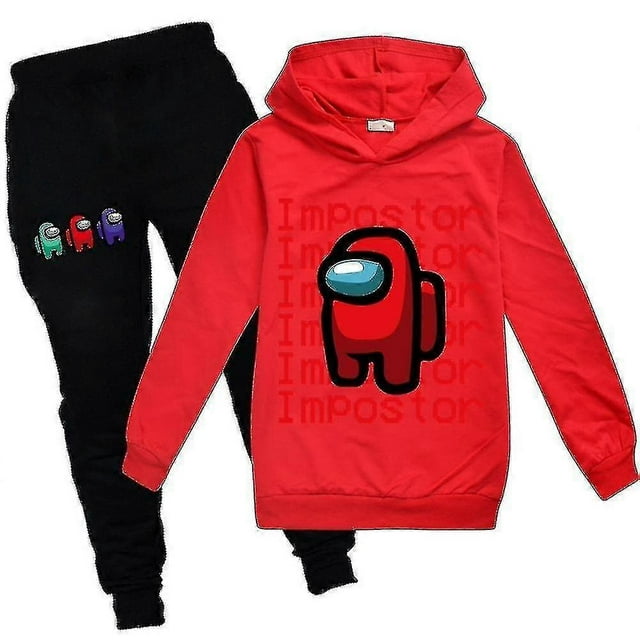Kids Among Us Impostor Tracksuit Set Hooded Pullover Sweatshirt Hoodie Pants Outfit
