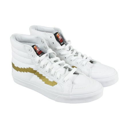 - Vans Sk8 Hi Slim Mens White Canvas High Top Lace Up Sneakers Shoes