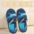 thumbnail image 2 of Fotbe Colorful Ocean Whale Pantuflas Peludas para Mujer con Estampado, Zapatillas de Peluche, Zapatos de Invierno para Casa, Uso Interior y Exterior-Medium, 2 of 8