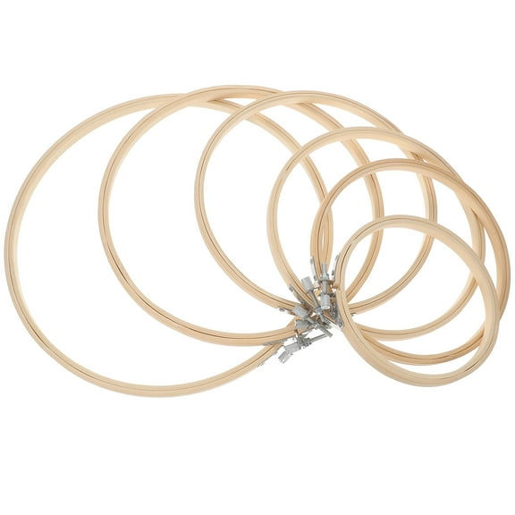 Raindrops 6Pcs Sewing Embroidery Hoop Bulk for Cross Stitch Lover Bamboo