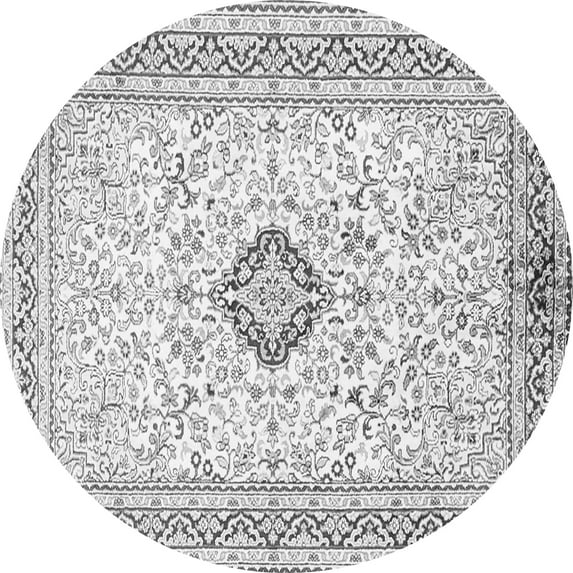 Ahgly Company Indoor Round Medallion Gray Traditional Area Rugs, 4' Round