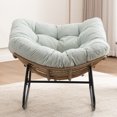 thumbnail image 3 of Rocking Chair,Chenille Upholstered Accent Chair with Metal Frame, Modern Rocking Accent Chairs for Nursery, Living Room, Bedroom, Apartment and Offices,350 lbs Load Capacity,Light Blue, 3 of 7