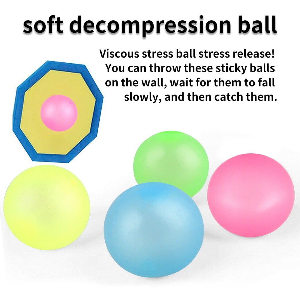 4PCS Sticky Balls for Ceiling Stress Relief Glow in the Dark Kids Gifts 