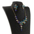 thumbnail image 5 of EHJRE Rhinestone Crystal Flower Necklace Earrings Jewelry Set for Wedding Dress - Blue, 5 of 9