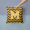 thumbnail image 2 of Carolines Treasures CJ1053-MPW1414 Letter M Chevron Black & Gold Fabric Decorative Pillow, 2 of 4