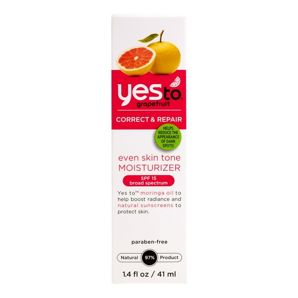 Yes To Grapefruit Even Skin Tone Moisturizer SPF 15 1.4 Oz Walmart