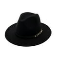 thumbnail image 2 of Women Wide Brim Felt Fedora Hat black, 2 of 9
