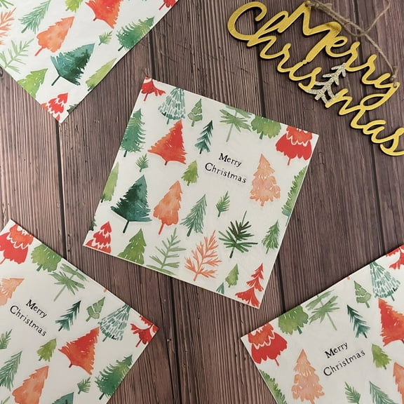 Eolstice Christmas Tree Napkins For Xmas Party Supplies, Doubles Sided Print Paper Napkins For Kitchen, Christmas Napkins, 20 Piece Set For Holidays, Dining Decor