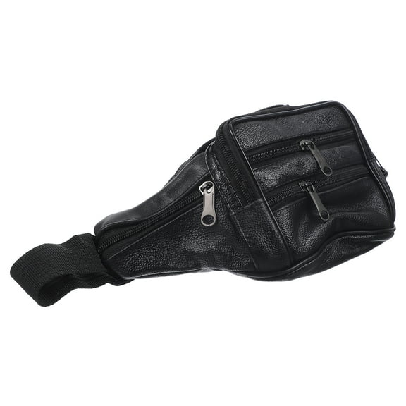 HOOWIFFY Black Men's Waist Bag, and Fanny Pack, Adjustable Belt, Lightweight and Easy to Wear