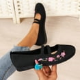 thumbnail image 4 of Dzypnd Black Flats for Women, Womens Walking Shoes Lazy Flat Sole Single Shoes Women's Flying Woven Breathable All-Season Work Shoes Mary Janes Flats on, 4 of 5