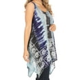 thumbnail image 4 of Sakkas Marin Women's Sleeveless Loose Boho Casual Tank Top Blouse Tie-dye & Batik - Turq - One Size, 4 of 5