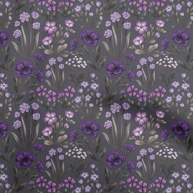 oneOone Coton Soie Violet Tissu Floral Rétro Matériel de Couture Tissu Imprimé par la Cour 42 Pouces de Large