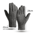 thumbnail image 2 of Guantes de pura cachemira | diseño de tejido de flores molidas, 2 of 5