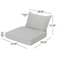 thumbnail image 6 of Noble House 23.50" x 27.00" Gray Rectangle Chair Outdoor Seating Cushions (2 Pack), 6 of 7