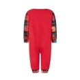 thumbnail image 4 of Family Matching Christmas Pajamas Sets Long Sleeve Letter Print Tops + Striped Pants/ Long Sleeve Jumpsuit Loungewear Set, 4 of 10