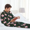 thumbnail image 6 of Fotbe Pink Sleeping Fox Pattern Long Sleeve Pajama Set for Men,Sleepwear Set,2-piece Loungewear Set,Soft PJs Comfy Nightwear with Pockets-X-Large, 6 of 7