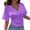 Dark Purple, variant on Korean Style Design Short Sleeve T Shirt Casual Loose Fit Pure Basic Top Summer Arrival Women's Tee Shirts for Women Casual