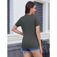 thumbnail image 2 of Basic T Shirts for Women Short Sleeve Casual Summer Tops Trendy Solid Loose Fit Tshirt, 2 of 4