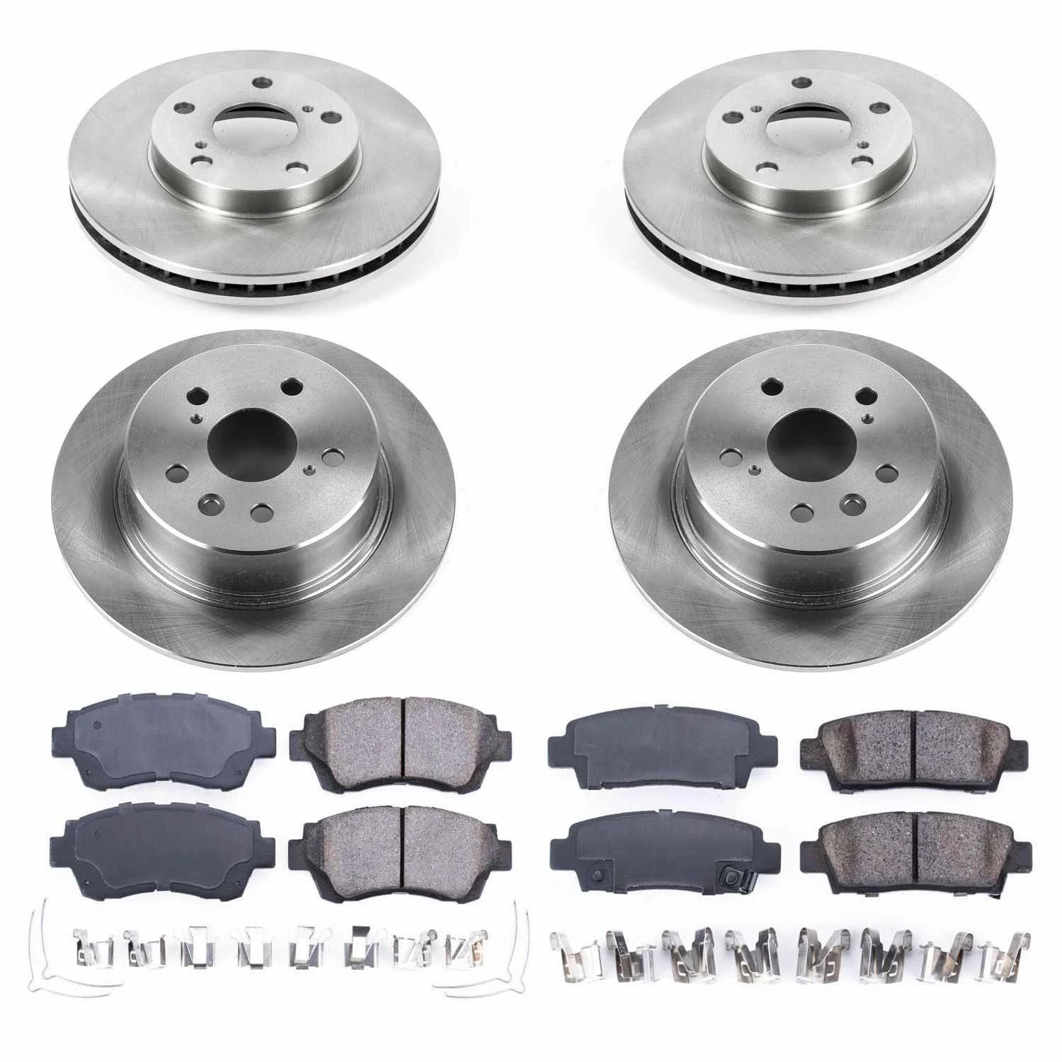 Power Stop Front and Rear Stock Replacement Brake Pad and Rotor Kit KOE4359