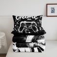 thumbnail image 5 of Erosebridal Black Gamepads Bedding Twin Comforter Set,Geometric Plaid Down Comforter,Video Game Bedding Sets Twin with Comforter,Microfiber Gamer Room Decorative,Reversible,3pcs, 5 of 8