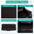 thumbnail image 4 of Katie Leather Recliner Sofa - Manual Recliner Sofa Couch - Home Theater Seating for Big Man, lazy boy recliners, Living Room Sofa Recliners, Air Leather, Espresso, 4 of 20