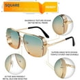 thumbnail image 4 of FEISEDY Sunglasses Mens Women Vintage Pilot Square Trendy Metal Steampunk Fishing Driving Sun Glasses B2894, 4 of 23