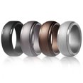 thumbnail image 1 of Men Silicone Ring Simple 4PCS Breathable Round Rubber Ring Silicone Wedding Band, 1 of 10