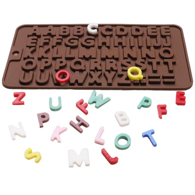 Silicona Para Letras, Molde Para Números De Chocolate, Bandeja Para Hacer Dulces Para Pastel De Helado Fudge Noticed HA043639-01
