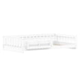 thumbnail image 5 of Euroco Wood Twin Size Platform Bed with Shelves, Floor Bed with Guardrails, White, 5 of 12